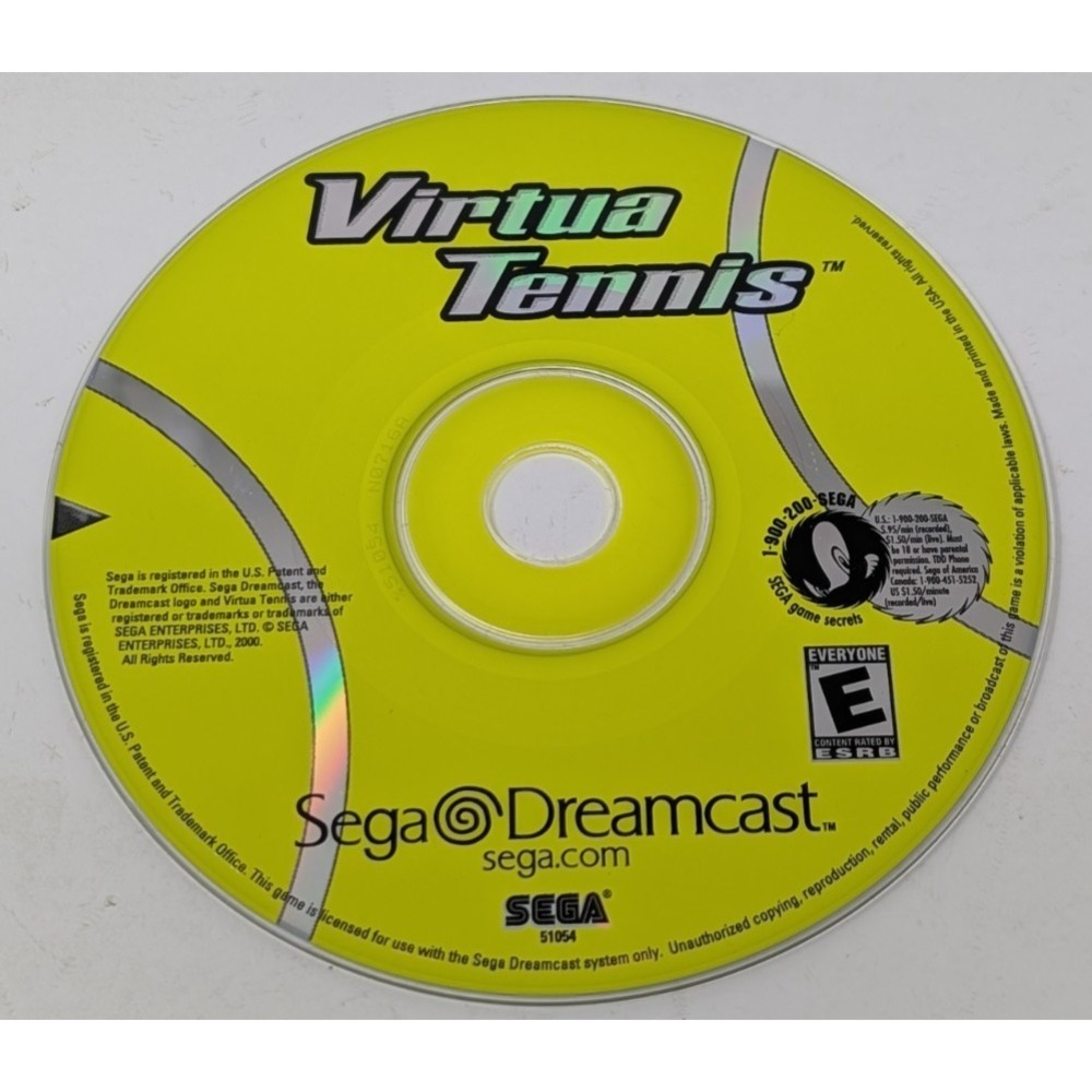 Virtua Tennis (Sega Dreamcast, 2000) Loose Disc Only Tested Working